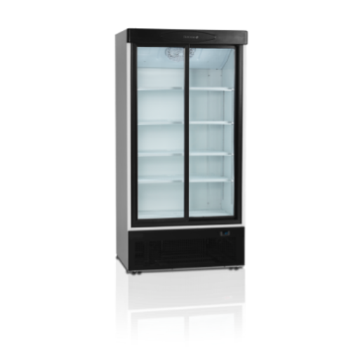  HorecaTraders Kühlschrankvitrine | 2 Glastüren | Schwarz | 100 x 74 x 199 cm 