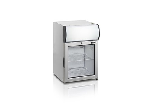  HorecaTraders Display refrigerator | Glass Hinge door | White | 45 litres 