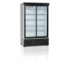 HorecaTraders Display refrigerator | 2 glass sliding doors | Black | 120 x 74 x 199 cm