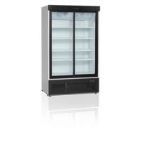 Display refrigerator | 2 glass sliding doors | Black | 120 x 74 x 199 cm