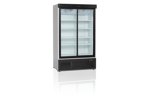  HorecaTraders Display refrigerator | 2 Glass sliding doors | Black | 120x74x199cm 