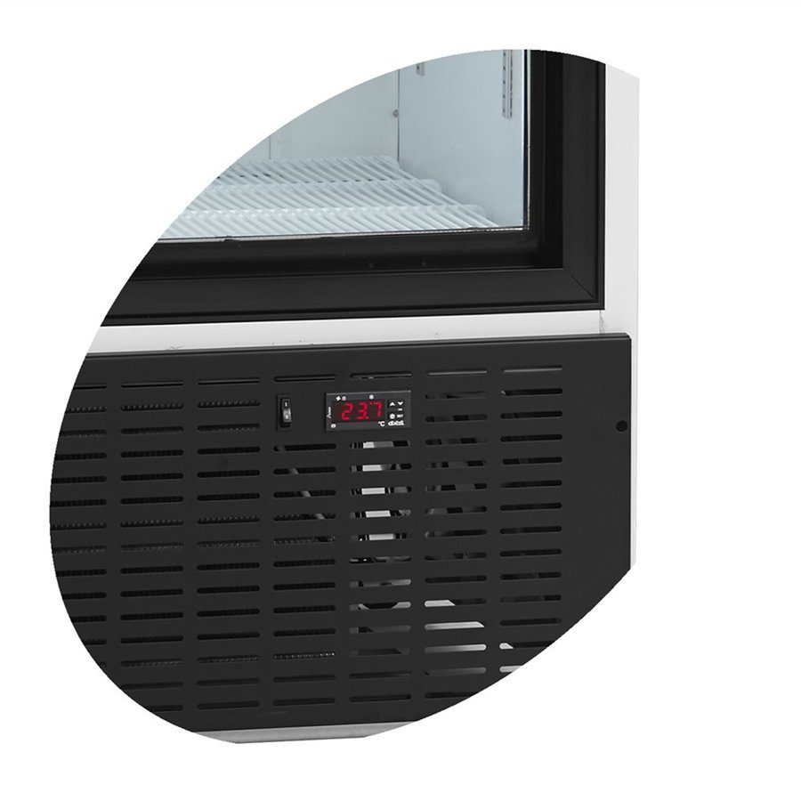 Display refrigerator | 2 Glass sliding doors | Black | 120x74x199cm