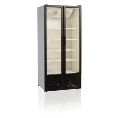  HorecaTraders Display Cooler | 2 Glass doors | Black | 89x74x199cm 