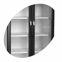 Displaykühler | 2 Glastüren | Schwarz | 89 x 74 x 199 cm