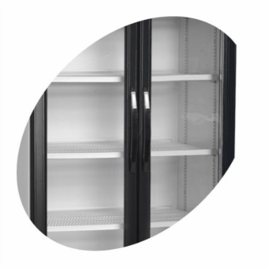 Display Cooler | 2 Glass doors | Black | 89x74x199cm