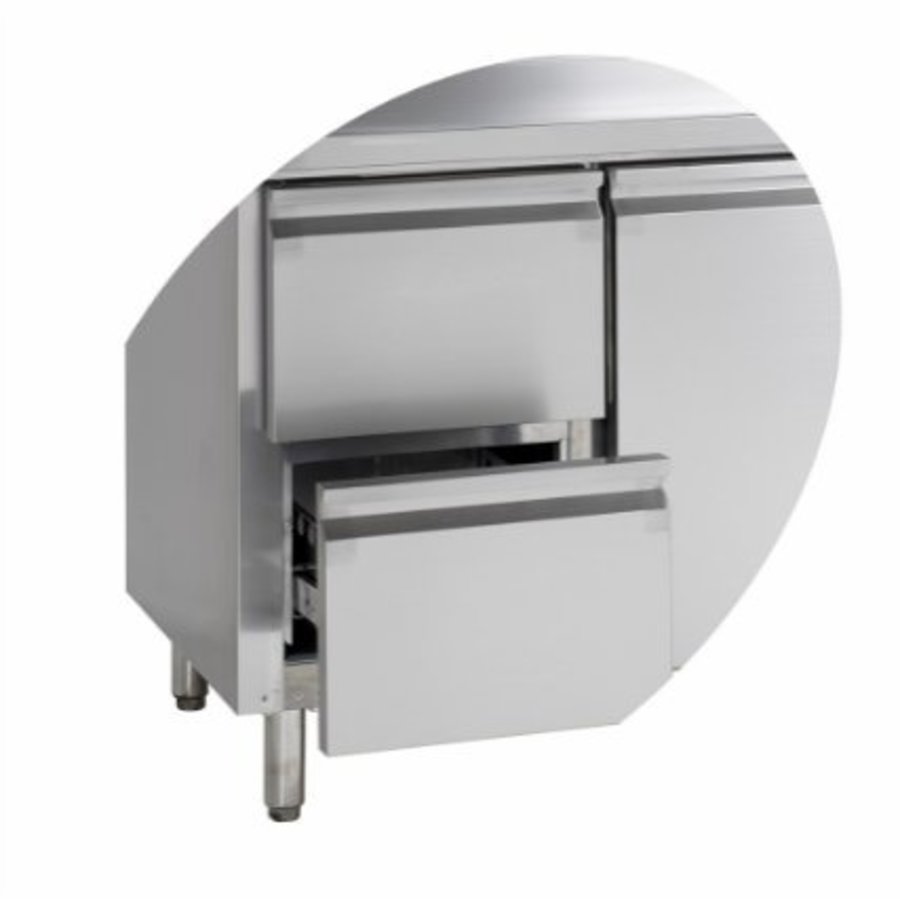 Stainless Steel Refrigerated Workbench | Without rear wall | 3-door | 180x70x88cm