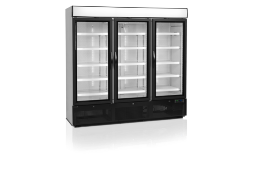  HorecaTraders Display Cooler | Black | 3 Glass doors | 206x70x199cm 