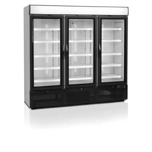  HorecaTraders Displaykoeler | Zwart | 3 Glazen deuren | 206 x 70 x 199 cm 