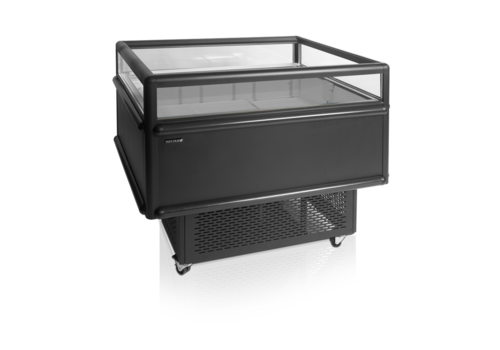  HorecaTraders Impulse Cooler | Black | Open top | Glass sides | 126x102x96cm 