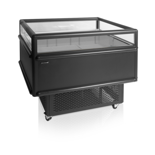  HorecaTraders Impulse Cooler | Black | Open top | Glass sides | 126x102x96cm 