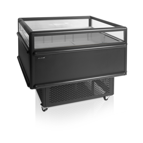  HorecaTraders Impulse cooler | Black | Open top | Glass sides | 126x102x96cm 