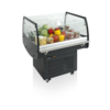 HorecaTraders Impulse Cooler | Black | Open top | Glass sides | 90x85x97cm