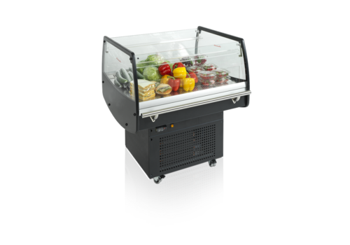  HorecaTraders Impulse Cooler | Black | Open top | Glass sides | 90x85x97cm 