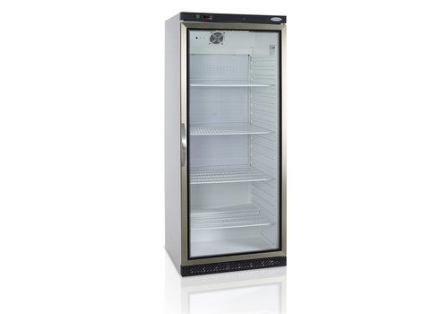  HorecaTraders Refroidisseur d'affichage | Blanc | Porte vitrée | Éclairage LED | 78x75x190cm 