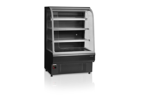  HorecaTraders Open Front Cooler | Black Layer | 0 to 6 °C | 90 x 74 x 139.5 cm 