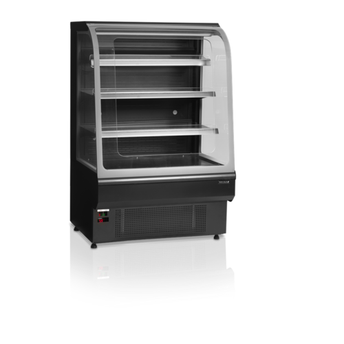  HorecaTraders Open Front Cooler | Black Layer | 0 to 6 °C | 90 x 74 x 139.5 cm 