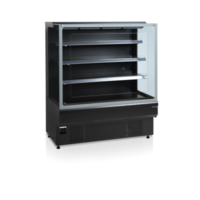 Open Front Cooler | Black | 0 to 6 °C | 60 x 74 x 139.5 cm