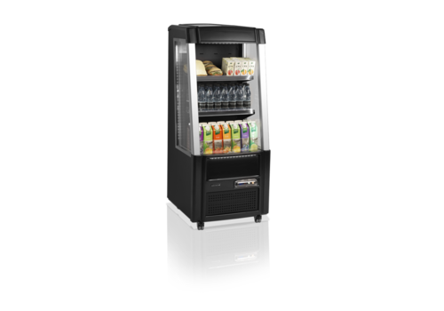  HorecaTraders Open Front Cooler | Black | 2 to 8 °C | 64 x 64 x 154 cm 