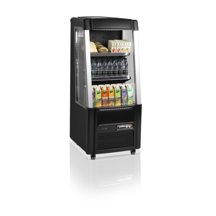 Open Front Cooler | Black | 2 to 8 °C | 64 x 64 x 154 cm