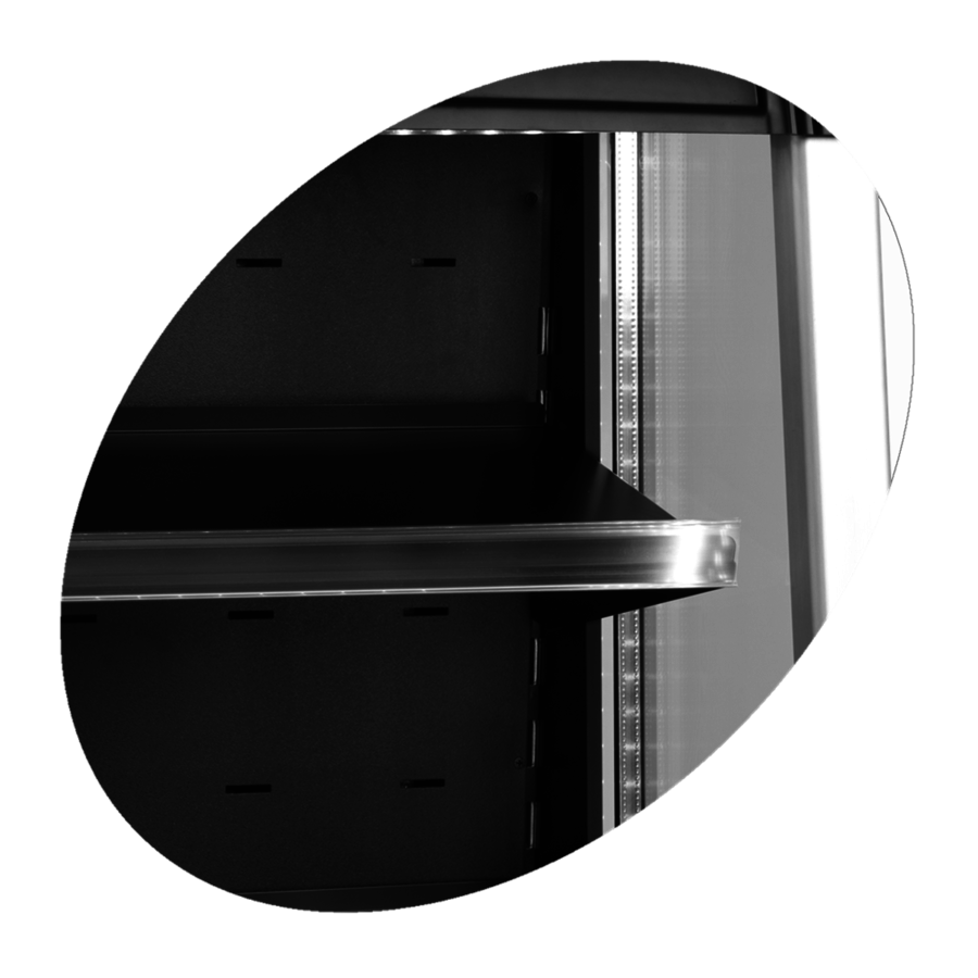 Open Front Cooler | Black | 2 to 8 °C | 64 x 64 x 154 cm
