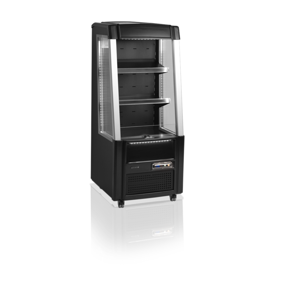 Open Front Cooler | Black | 2 to 8 °C | 64 x 64 x 154 cm