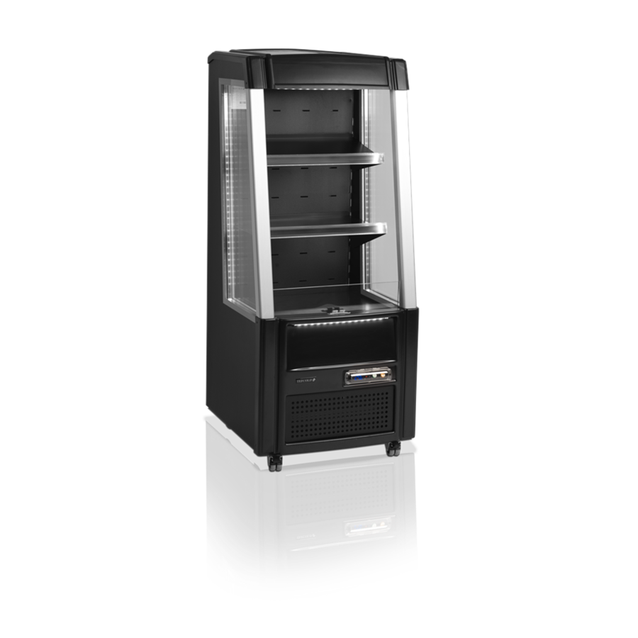 Open Front Cooler | Black | 2 to 8 °C | 64x64x154cm
