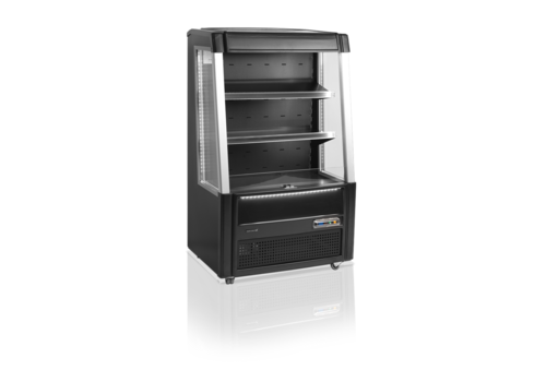  HorecaTraders Open Front Cooler | Black | Low | 2 to 8 °C | 91.5 x 64 x 154 cm 