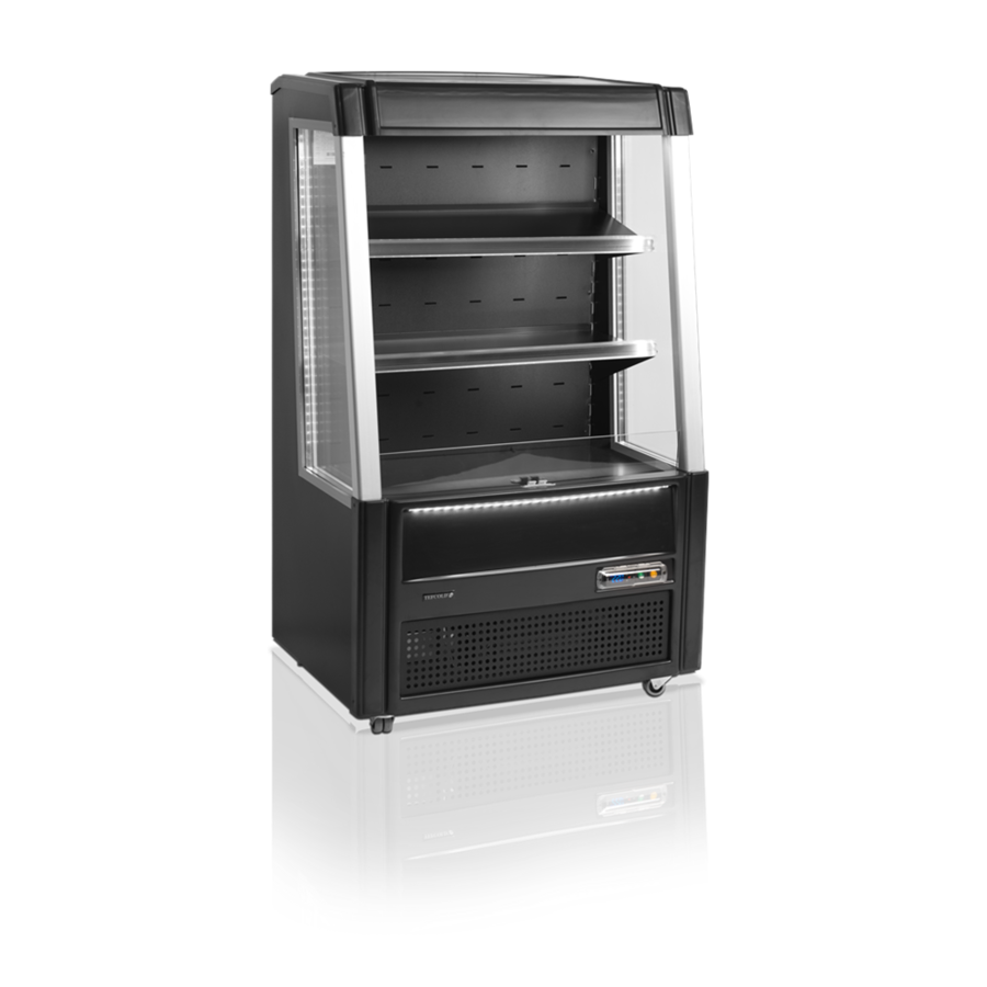 Open Front Cooler | Black | Low | 2 to 8 °C | 91.5 x 64 x 154 cm