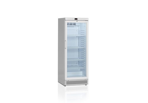  HorecaTraders Glacière médicale | Blanc | Refroidissement par ventilateur | Porte vitrée | 60x64x164cm 