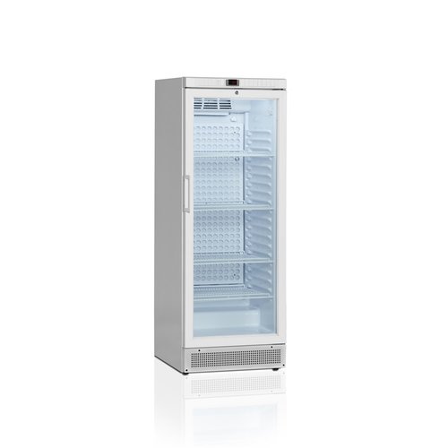  HorecaTraders Glacière médicale | Blanc | Refroidissement par ventilateur | Porte vitrée | 60x64x164cm 