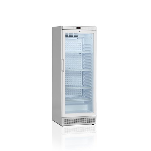  HorecaTraders Medical Cooler | White | Fan cooling | Glass door | 60x64x164cm 