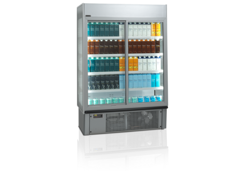  HorecaTraders Multideck Cooler | White | Sliding doors and lock | 0 to 8°C | 1335 x 737 x 1987mm 