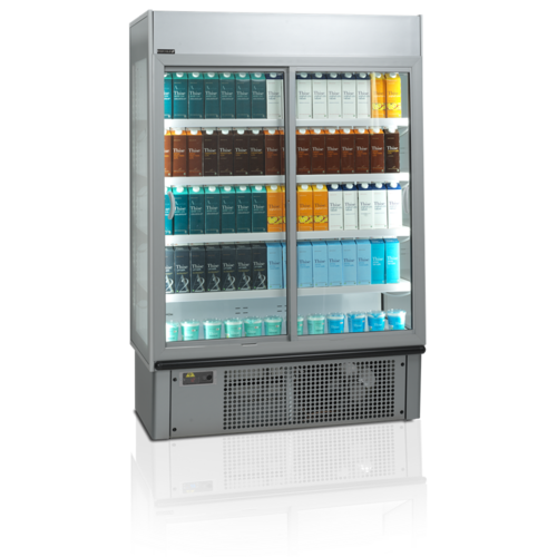  HorecaTraders Multideck Cooler | White | Sliding doors and lock | 0 to 8°C | 1335 x 737 x 1987mm 