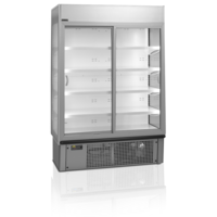 Multideck-Kühlschrank | Weiß | Schiebetüren und Schloss | 0 bis 8 °C | 1335 x 737 x 1987 mm