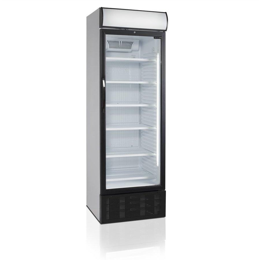 Refroidisseur de bouteilles | Noir | Porte vitrée | Hotte éclairée | 68x66x209xcm