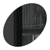 Refroidisseur d'affichage | Noir | Porte vitrée | Éclairage LED | 60x60x199cm