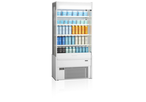  HorecaTraders Kühler mit offener Vorderseite | Weiß | 2 bis 8 °C | 97 x 58 x 200,5 cm 