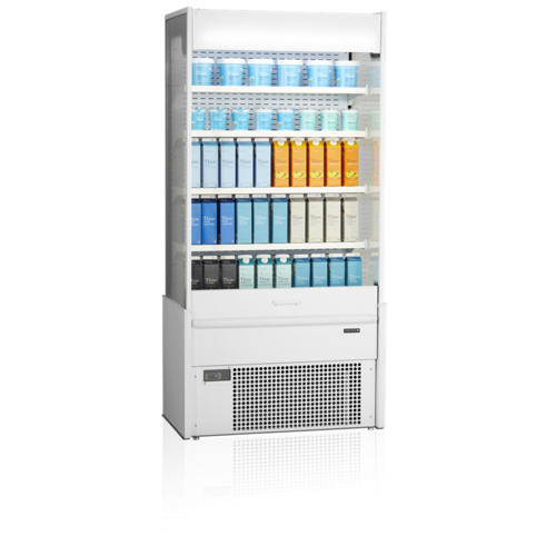  HorecaTraders Kühler mit offener Vorderseite | Weiß | 2 bis 8 °C | 97 x 58 x 200,5 cm 