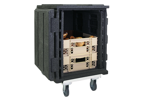  HorecaTraders Frontlader-Thermobox aus Polypropylen | Schwarz | (600 x 400 mm) 