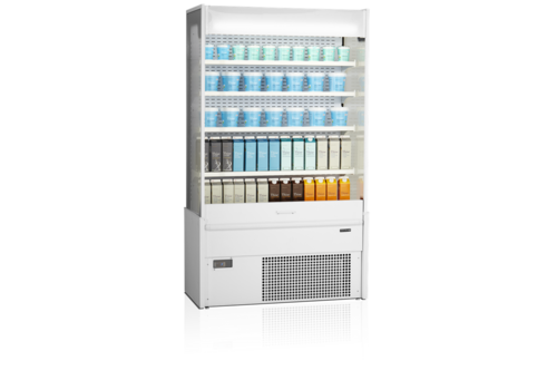  HorecaTraders Open Front Cooler | White | 2 to 8 °C | 117x58x200.5 cm 