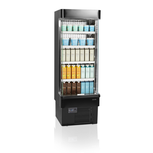 HorecaTraders Open Front Cooler | Black | 2 to 8 °C | 685 x 737 x 1985 mmn front cooler | 2 to 8 °C | 685 x 737 x 1985 mm 