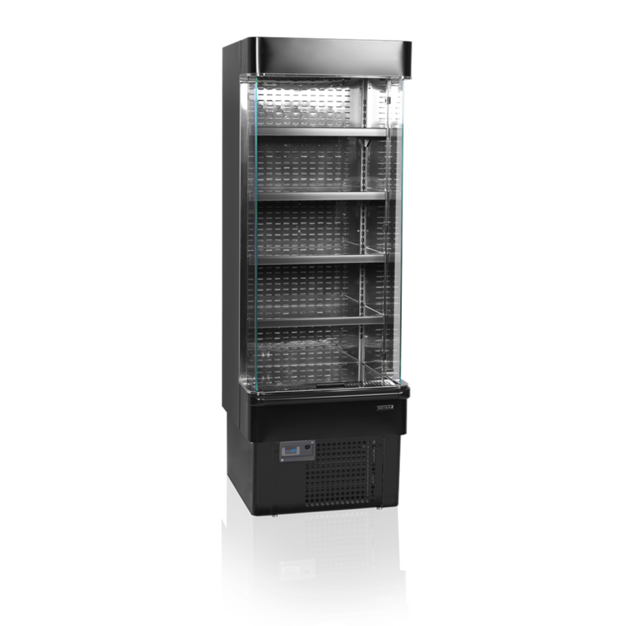 Open Front Cooler | Black | 2 to 8 °C | 685 x 737 x 1985 mm front cooler | 2 to 8 °C | 685 x 737 x 1985mm