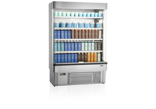  HorecaTraders Open Front Cooler | Stainless Steel | 2 to 8 °C | 1335 x 737 x 1985 mm 