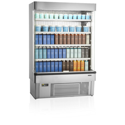  HorecaTraders Open Front Cooler | Stainless Steel | 2 to 8 °C | 1335 x 737 x 1985 mm 