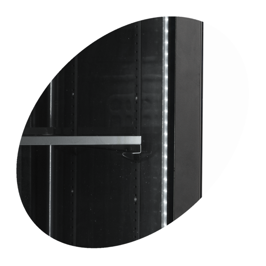 Displaykoeler | Zwart | Glazen deur | 5 planken | 60x60x199cm