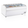 HorecaTraders Supermarket cooler/freezer | Static cooling | Glass sliding lids | 215 x 146.5 x 93cm