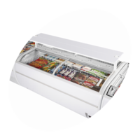 Supermarket cooler/freezer | Static cooling | Glass sliding lids | 215 x 146.5 x 93 cm