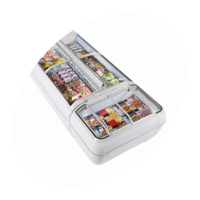 Supermarket cooler/freezer | Static cooling | Glass sliding lids | 215 x 146.5 x 93 cm