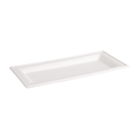 Assiettes en bagasse | Compostable | Rectangulaire | 258 mm | (50 pièces)