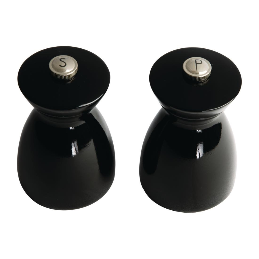 ensemble moulin à sel et à poivre en bois noir | 11,5 cm